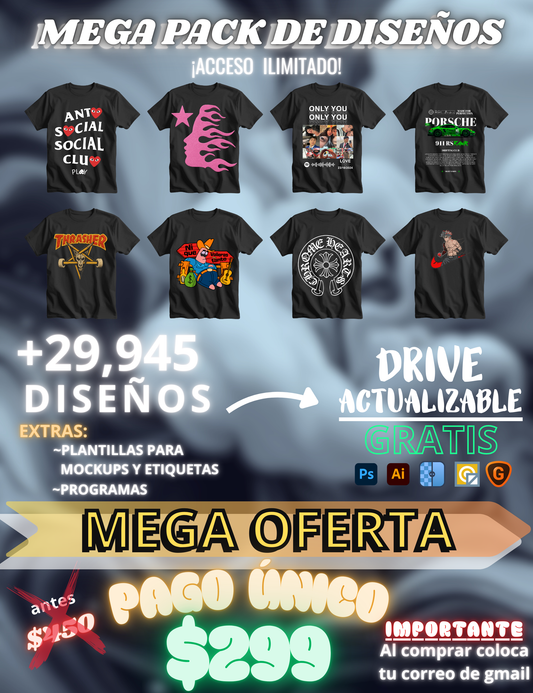 PAQUETE DE DISEÑOS  DTF PREMIUM +29,945
